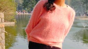Pink Fuzzy Knit Sweater