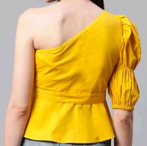 One Shoulder Cinched Waist Top
