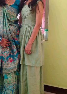Lime Green Embroidered Dress