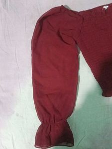 Chic Maroon Long Sleeve Top🌹✨