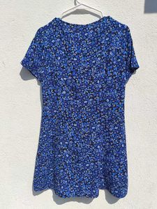 H&amp;M Blue Floral Button-Down Dress