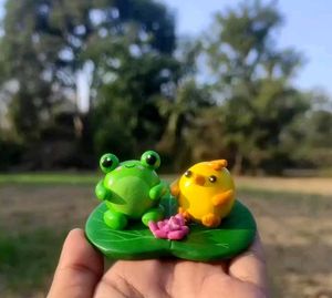 Frog And Chick Miniature 🐸🐥🌸