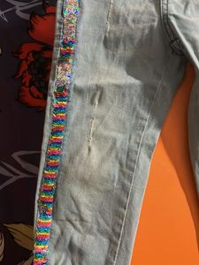 Cute Sequin Jeans