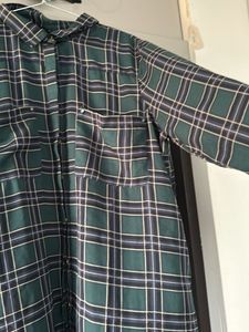 Plaid Long Sleeve Shirt Dress