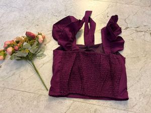 Ruffled Purple Crop Top