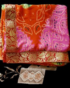 New Georgette Jaipuri Bandhani Saree with Blouse
