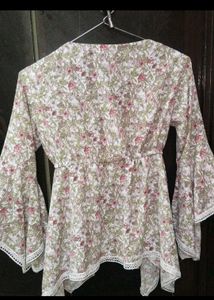 Floral Lace Trim Top