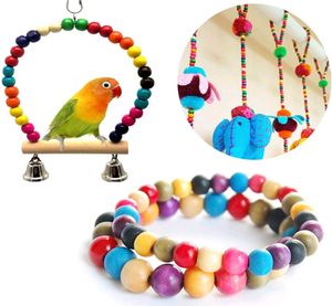 Wooden colourful beads for crafts