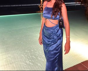 Blue Cutout Mini Dress