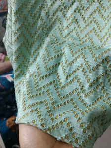 Green &amp; Gold top kum blouse