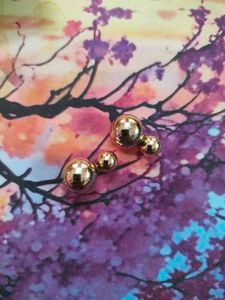 Rose Gold Double Ball Earrings