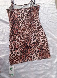 Brand New (Newme) Brown Leopard Print Mini Dress