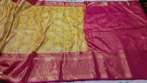 Pink &amp; Yellow Silk Saree