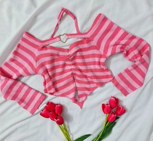 Urbanic Cute Y2K Pink Top
