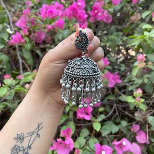 Oxidized Jhumka Earrings