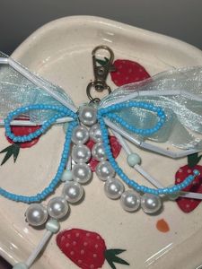 Cute Bow &amp; Pearl Keychain