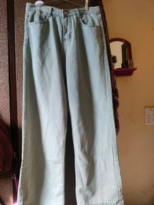 Light Blue Straight Fit Denim .