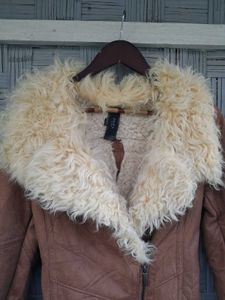 Brown Shearling Collar Jacket