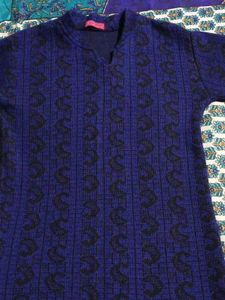 Stylish Blue Knit Sweater