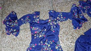 Royal Blue Silk Plazzo Suit