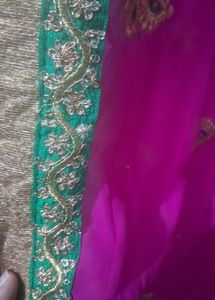 Magenta Embellished Saree