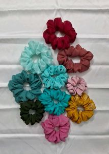 Colorful Handmade Scrunchie Set