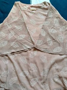 Pink Leaf Print Tunic Top