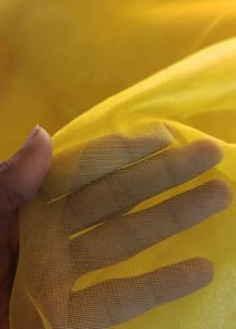 KOMALPANKH Woven Daily Wear Net Saree (Yellow)