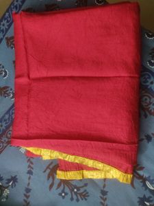 Red Dupatta With Golden Border