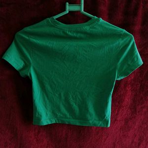 Aesthetic Pinteresty Green Fitted Crop Top Women