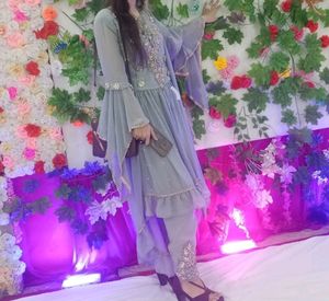 Grey Embroidered 2-Piece Suit