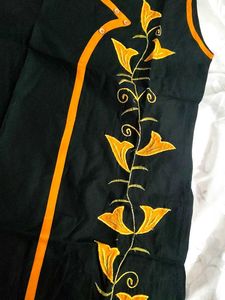Black 🖤 Embroidery Kurta Knee Length