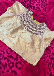 Party Wear Gold Colour Blouse/Top
