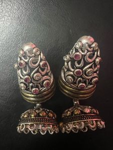 Silver Golden Jhumki