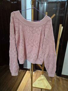 Pink Knit Pullover Sweater