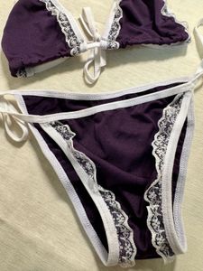 Halter neck bikini set.