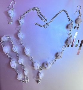 Quartz Necklace & Earring Set