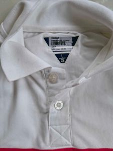 Stylish White &amp; Red Polo Shirt