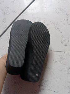 Luna Blu Black Embellished Flip Flops