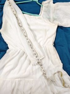 M White Tiered Maxi Dress