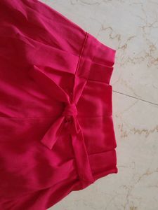Red Tie Waist Shorts