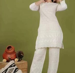 White Embroidered Kurta Set