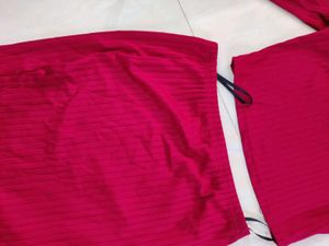 Maroon Skirt And Top Set