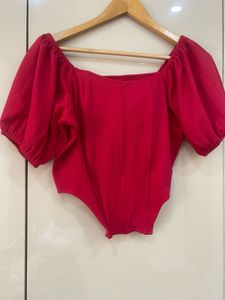 Athena Fuchsia Solid Corset Top