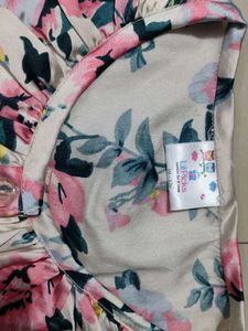 Floral Print Long Sleeve Top With Velvet Bottom