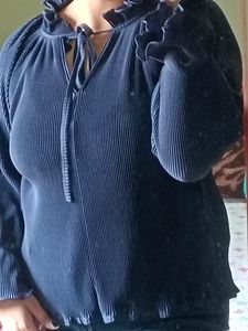 Blue Full Sleeve Party Wear Top