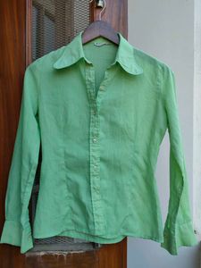 Green Fitted Button Up Shirt