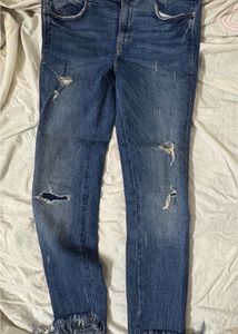 Zara Ripped Blue Denim Jeans