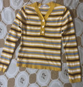 Striped Knit Top - Casual Style