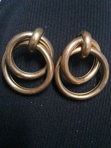 Gold Circle Drop Earrings